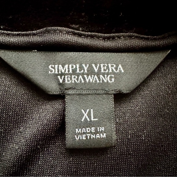 NWT Simply Vera Vera Wang Velour Sequin Mock Neck Pullover Blouse Black Sz XL - Picture 8 of 12